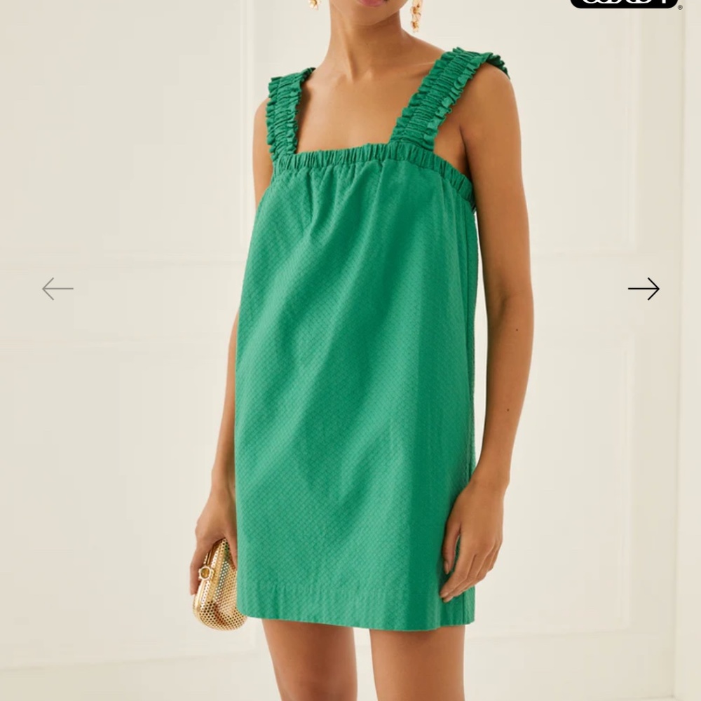 Something Navy Square Neck Mini Dress - Green